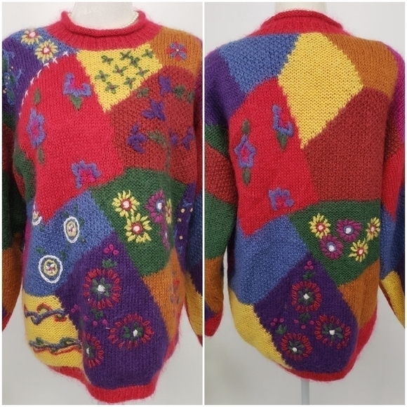 VINTAGE SiBA Mohair Lined Ski Sweater Tunic EUC - Picture 1 of 16